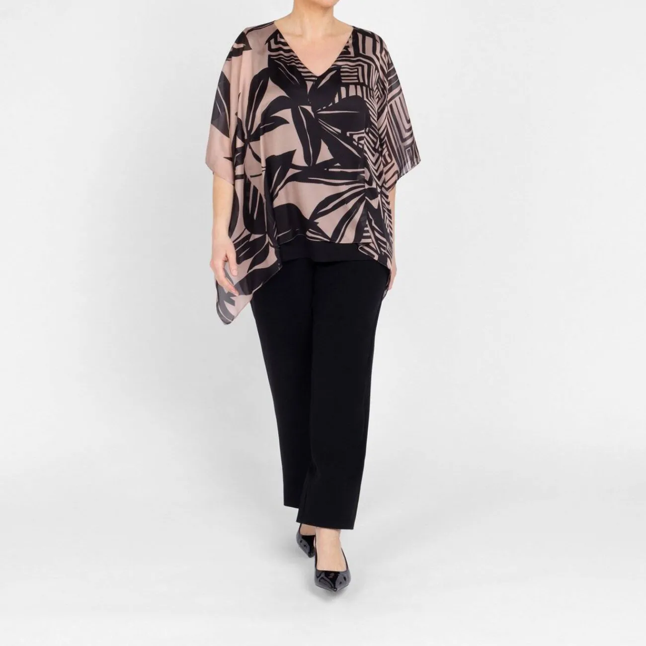 New GAIA Life Leaf Print Tunic Camel
