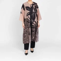 Best GAIA Life Long Printed Jacket Camel