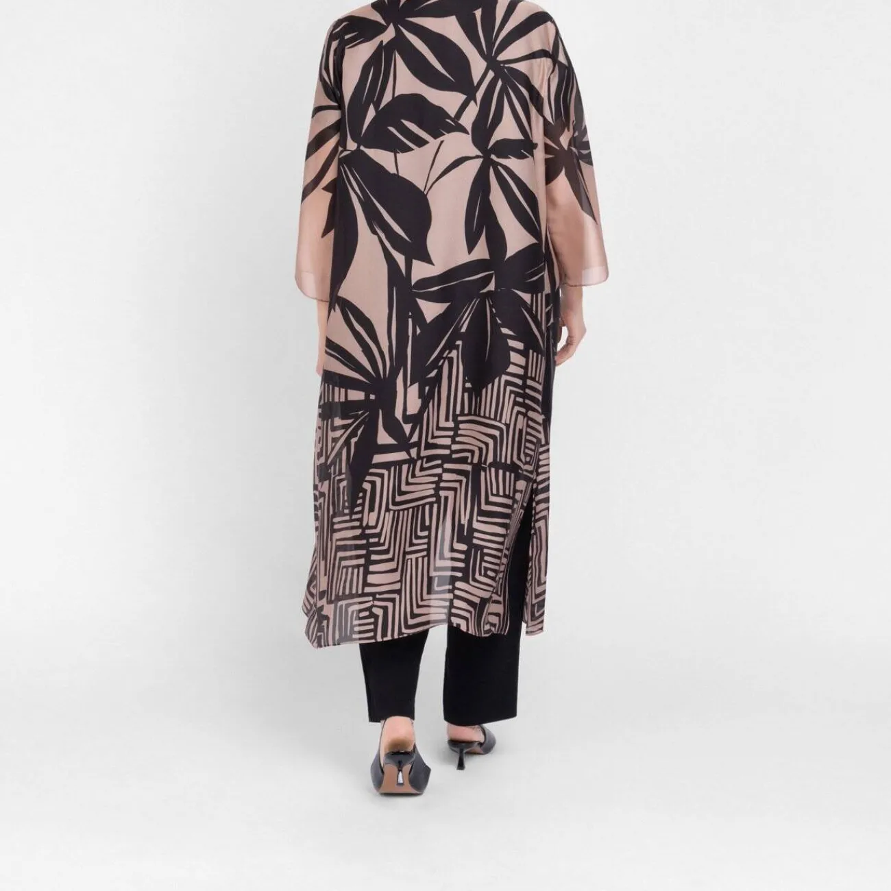 Best GAIA Life Long Printed Jacket Camel