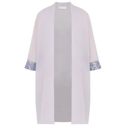 Clearance GAIA Life Pearl Grey Long Duster Jacket With Sequin Cuff