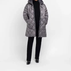 Hot GAIA Life Quilted Puffa Coat Grey
