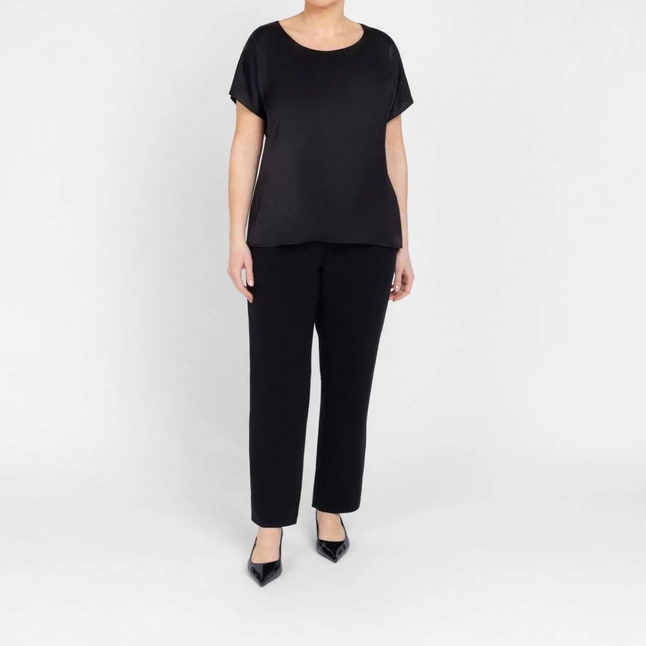 Online GAIA Life Satin Jersey Top Black