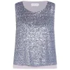 New GAIA Life Sequin Top Pearl Grey