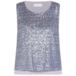 New GAIA Life Sequin Top Pearl Grey