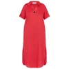 New GAIA Life Short Sleeve Red Linen Dress