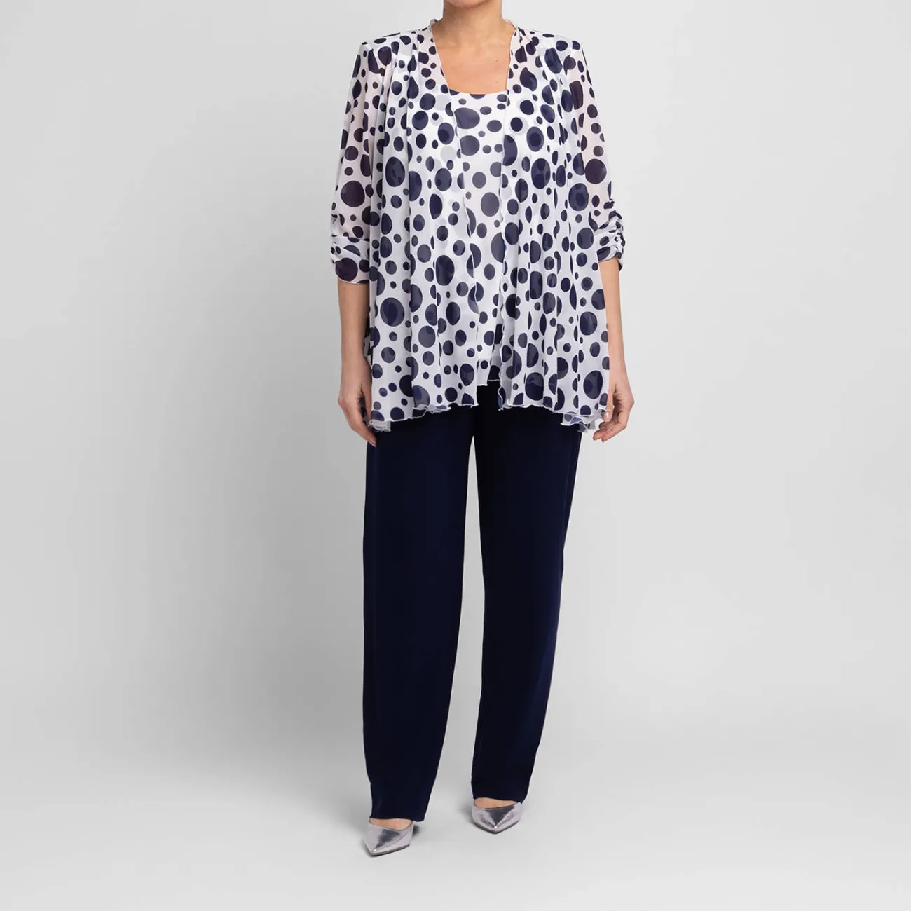 Sale Georgedu00e9 Georgedé Satin Jersey Trousers Navy