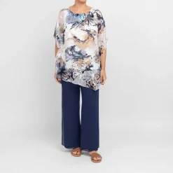 Clearance Godske Devoree Abstract Floral Tunic White