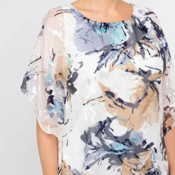 Clearance Godske Devoree Abstract Floral Tunic White