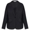 Fashion Luisa Viola Broderie Anglaise Cotton Jacket Black