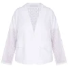 Fashion Luisa Viola Broderie Anglaise Cotton Jacket White