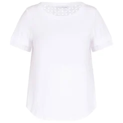 Online Luisa Viola Broderie Anglaise Back T-Shirt White