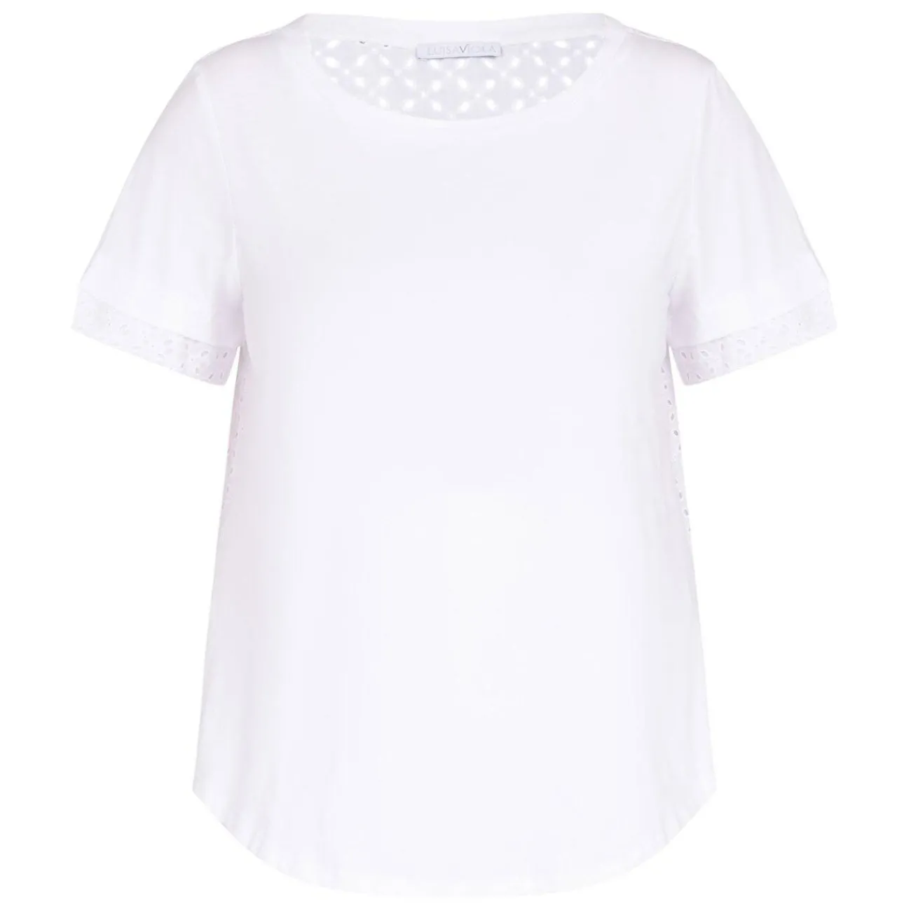 Online Luisa Viola Broderie Anglaise Back T-Shirt White
