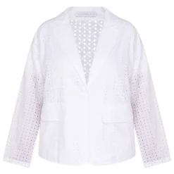 Fashion Luisa Viola Broderie Anglaise Cotton Jacket White