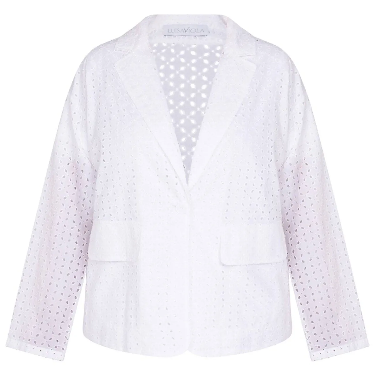 Fashion Luisa Viola Broderie Anglaise Cotton Jacket White