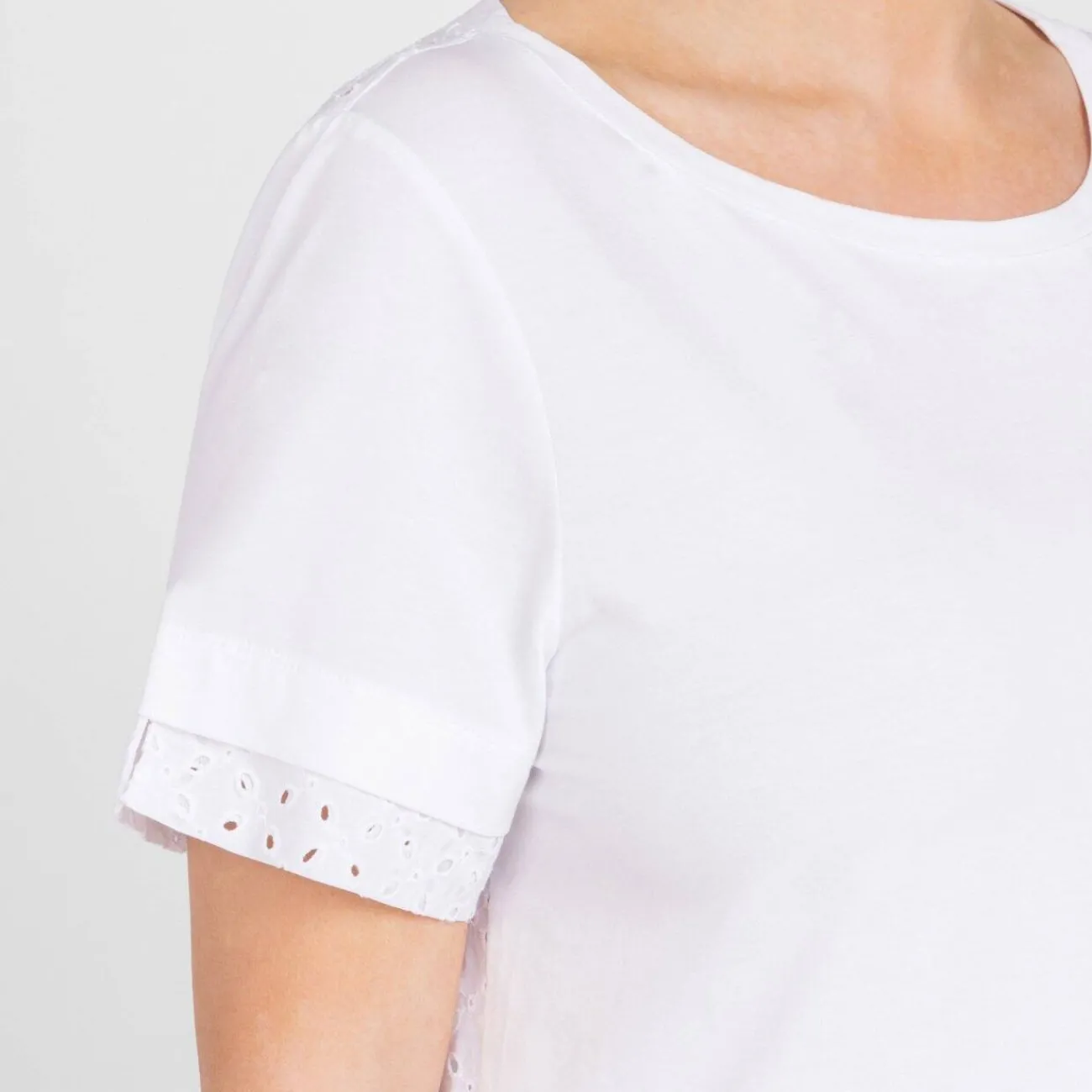Online Luisa Viola Broderie Anglaise Back T-Shirt White