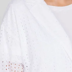 Fashion Luisa Viola Broderie Anglaise Cotton Jacket White