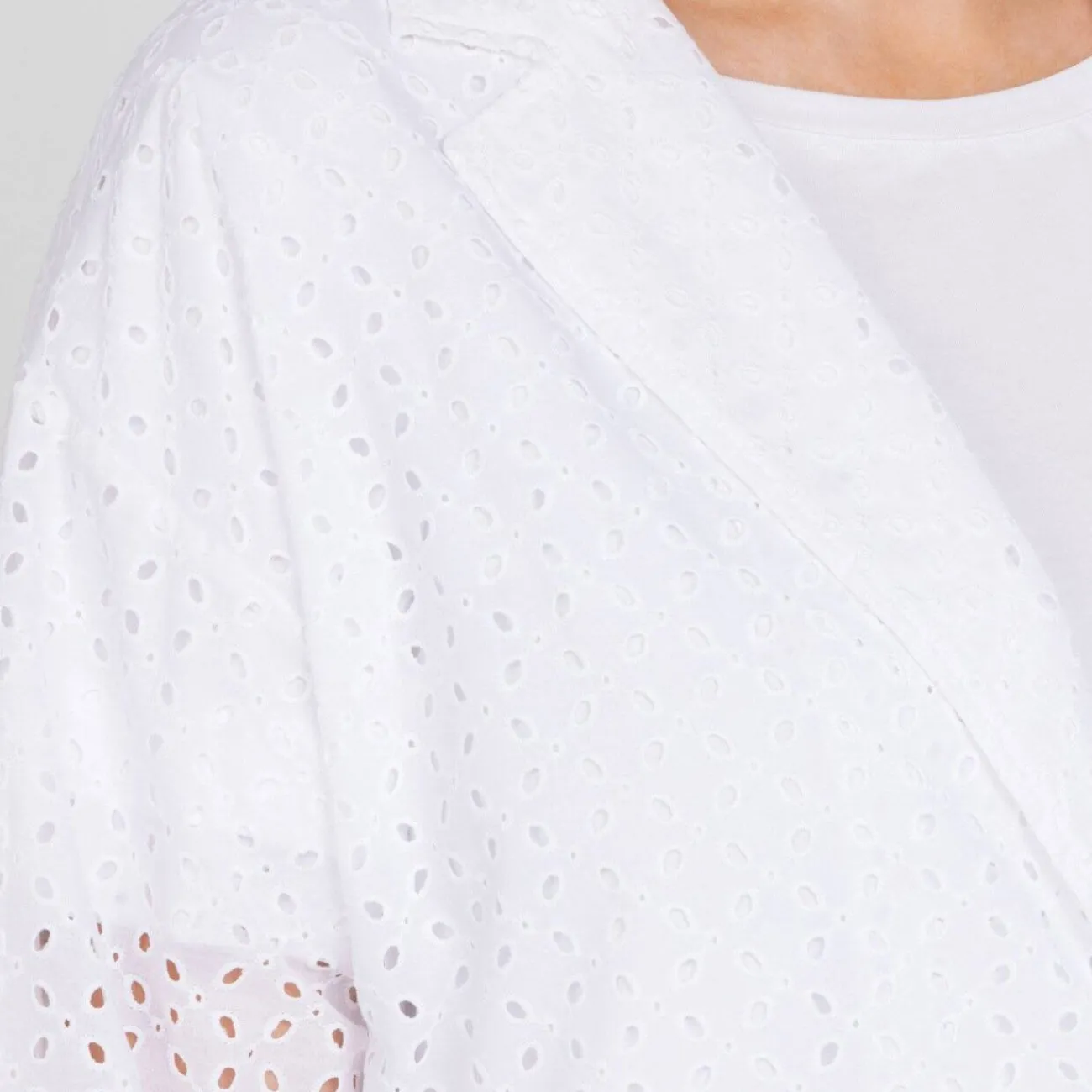 Fashion Luisa Viola Broderie Anglaise Cotton Jacket White