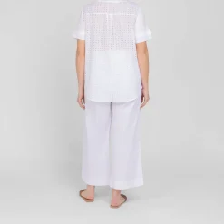 Online Luisa Viola Broderie Anglaise Back T-Shirt White