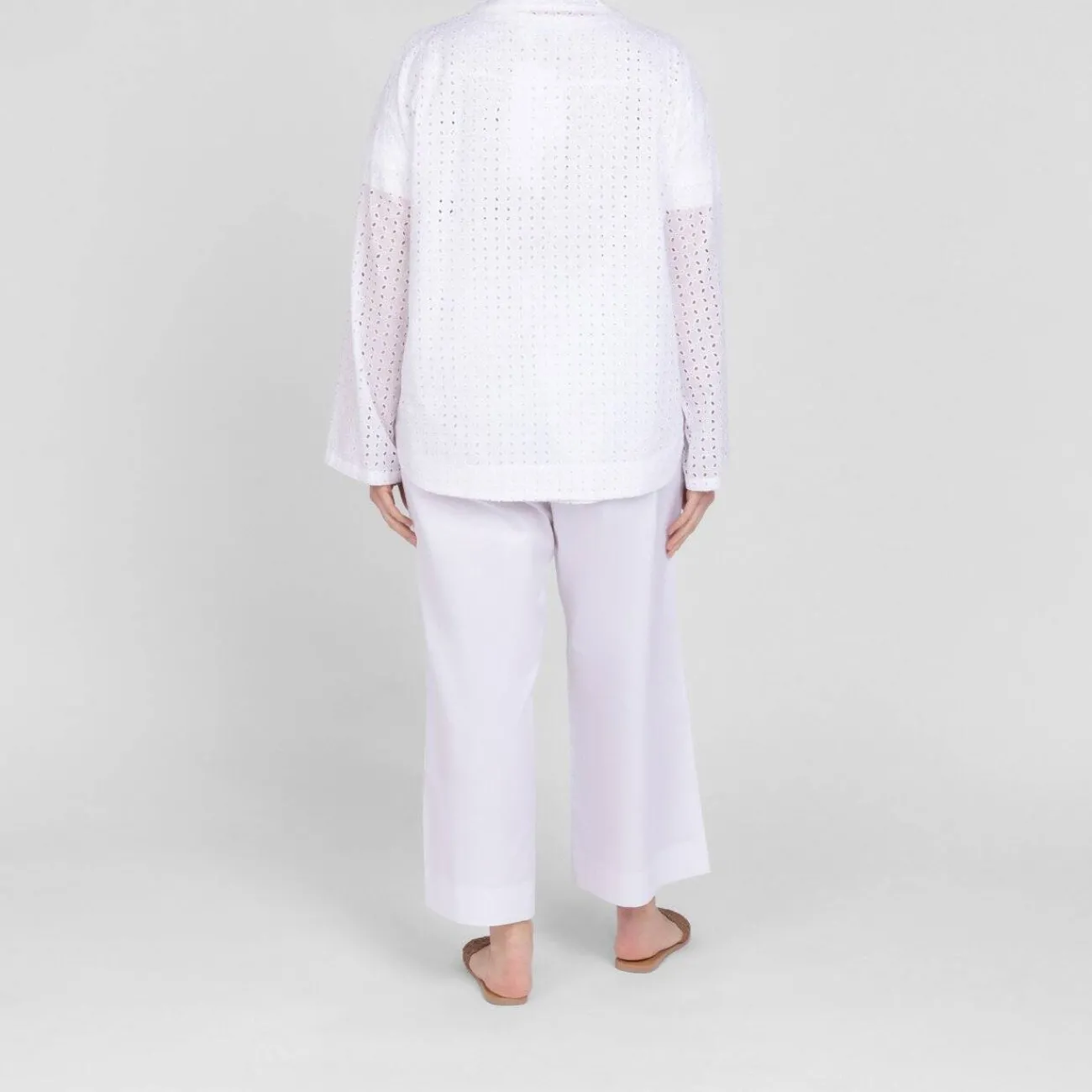 Fashion Luisa Viola Broderie Anglaise Cotton Jacket White