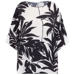 Best Luisa Mara Venier Luisa Viola Leaf Print Tunic Black and White
