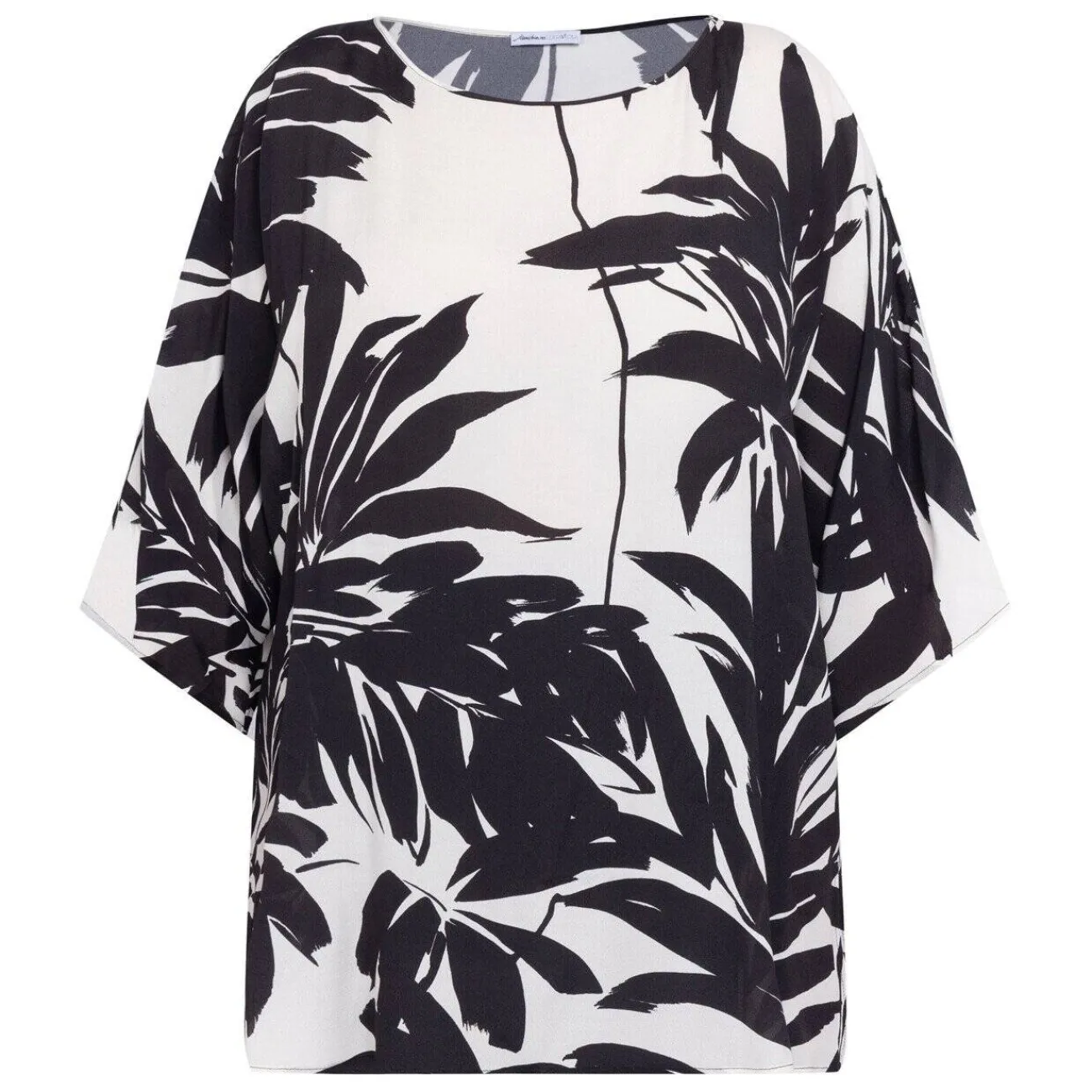 Best Luisa Mara Venier Luisa Viola Leaf Print Tunic Black and White