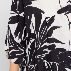 Best Luisa Mara Venier Luisa Viola Leaf Print Tunic Black and White