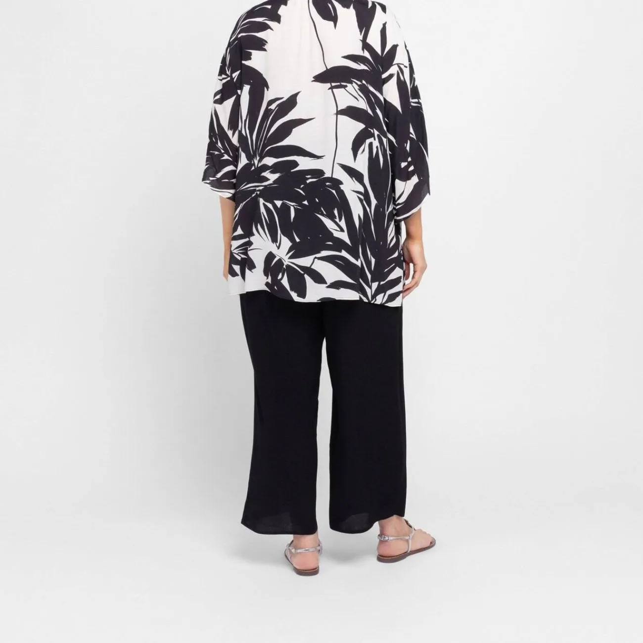 Best Luisa Mara Venier Luisa Viola Leaf Print Tunic Black and White