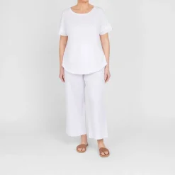 Clearance Luisa Viola Pull On Gaberdine Trouser White