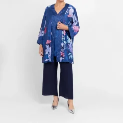 Sale Luisa Mara Venier Luisa Viola Satin Long Jacket Blue