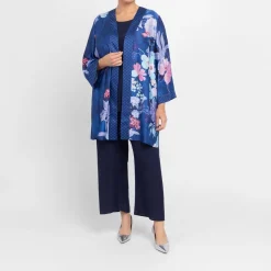 Sale Luisa Mara Venier Luisa Viola Satin Long Jacket Blue