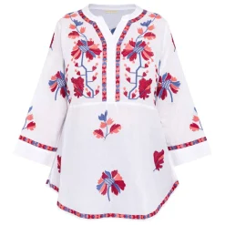 Clearance LULA SOUL LulaSoul Embroidered Cotton Tunic White
