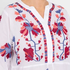 Clearance LULA SOUL LulaSoul Embroidered Cotton Tunic White