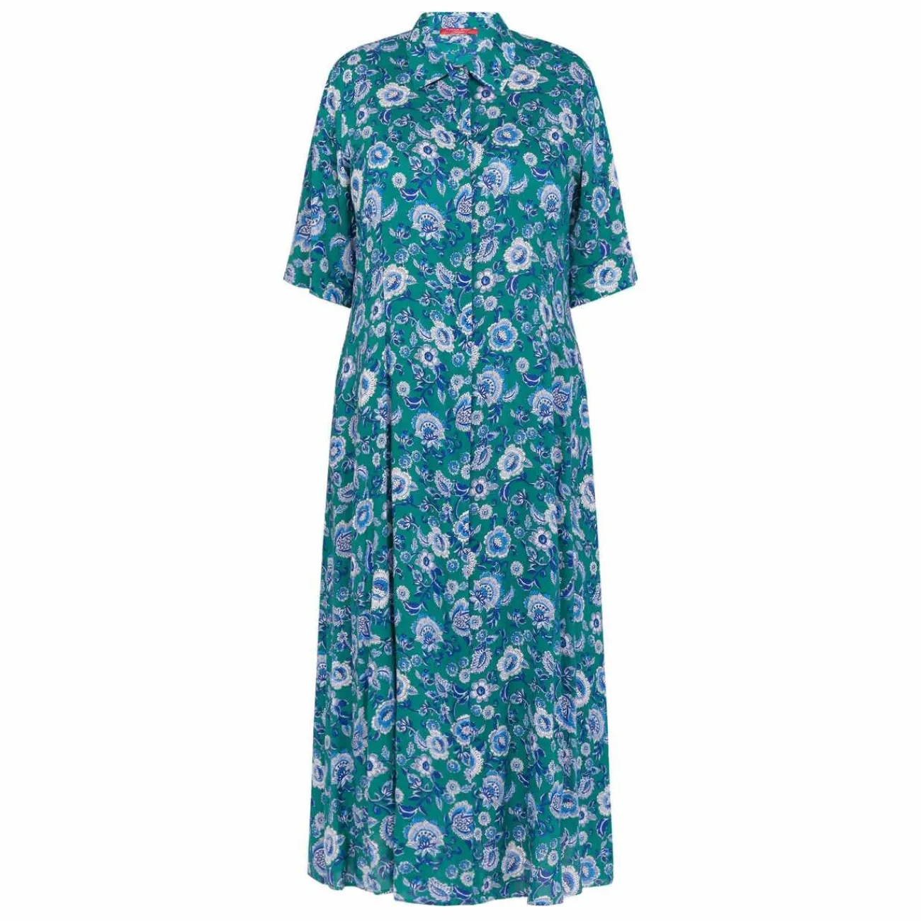 Fashion Marina Rinaldi Sport Marina Rinaldi Antique Floral Dress Green