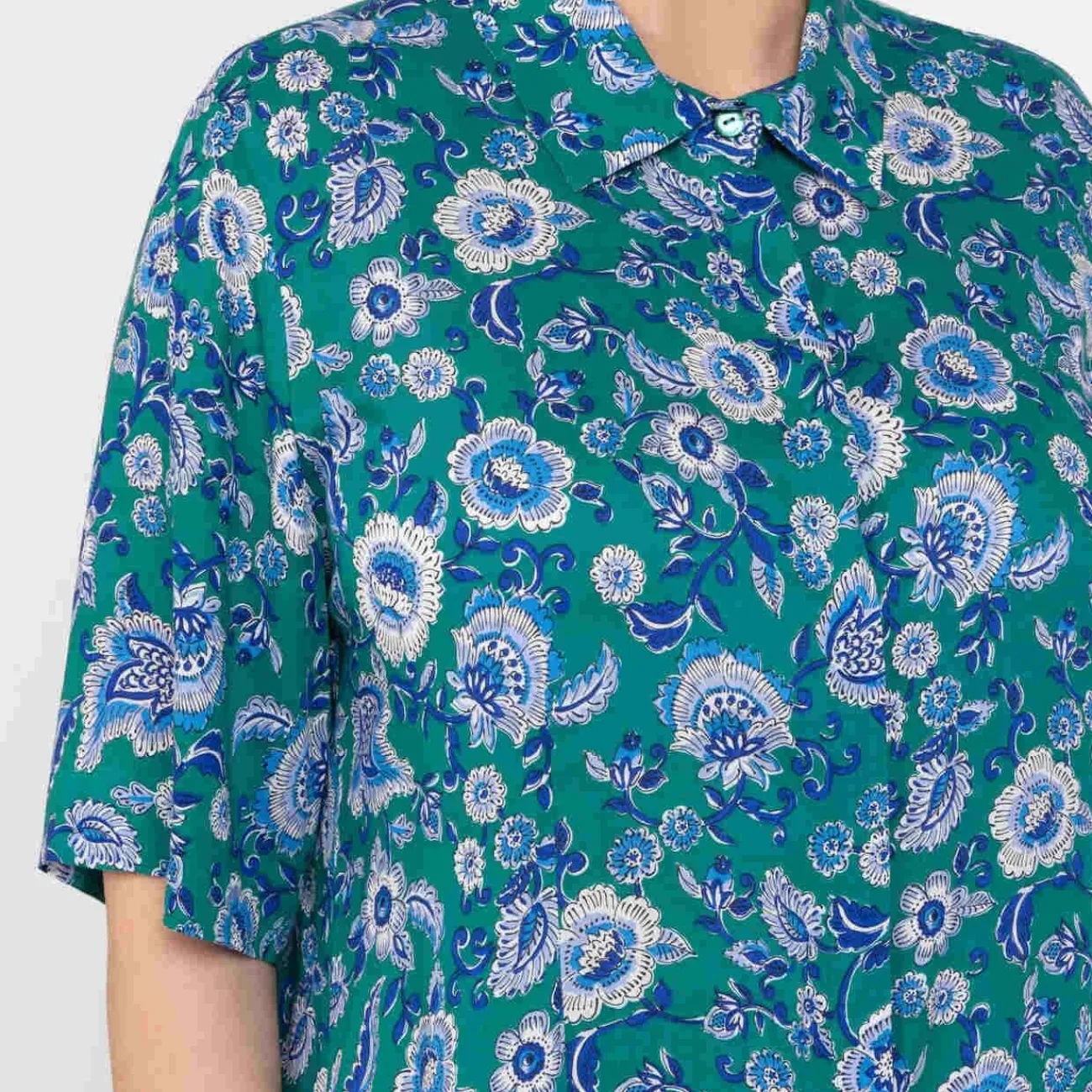 Fashion Marina Rinaldi Sport Marina Rinaldi Antique Floral Dress Green