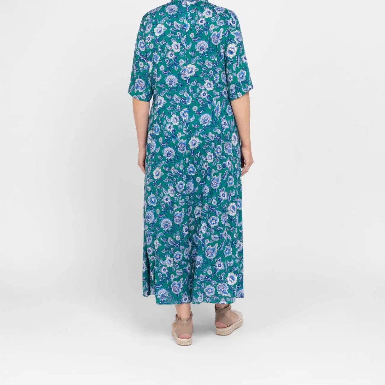 Fashion Marina Rinaldi Sport Marina Rinaldi Antique Floral Dress Green