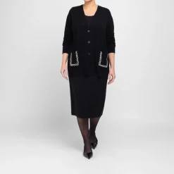 Outlet Marina Rinaldi Elegante MARINA RINALDI BLACK PENCIL SKIRT