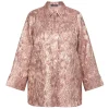 Fashion Marina Rinaldi Elegante Marina Rinaldi Brocade Shacket Metallic Rose
