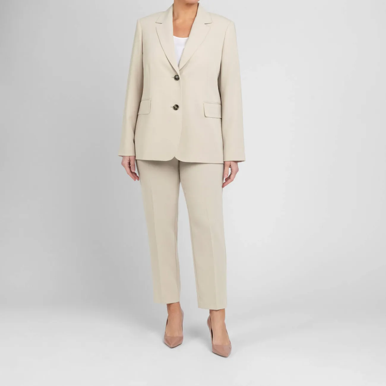 Fashion Marina Rinaldi Cady Blazer Jacket Beige