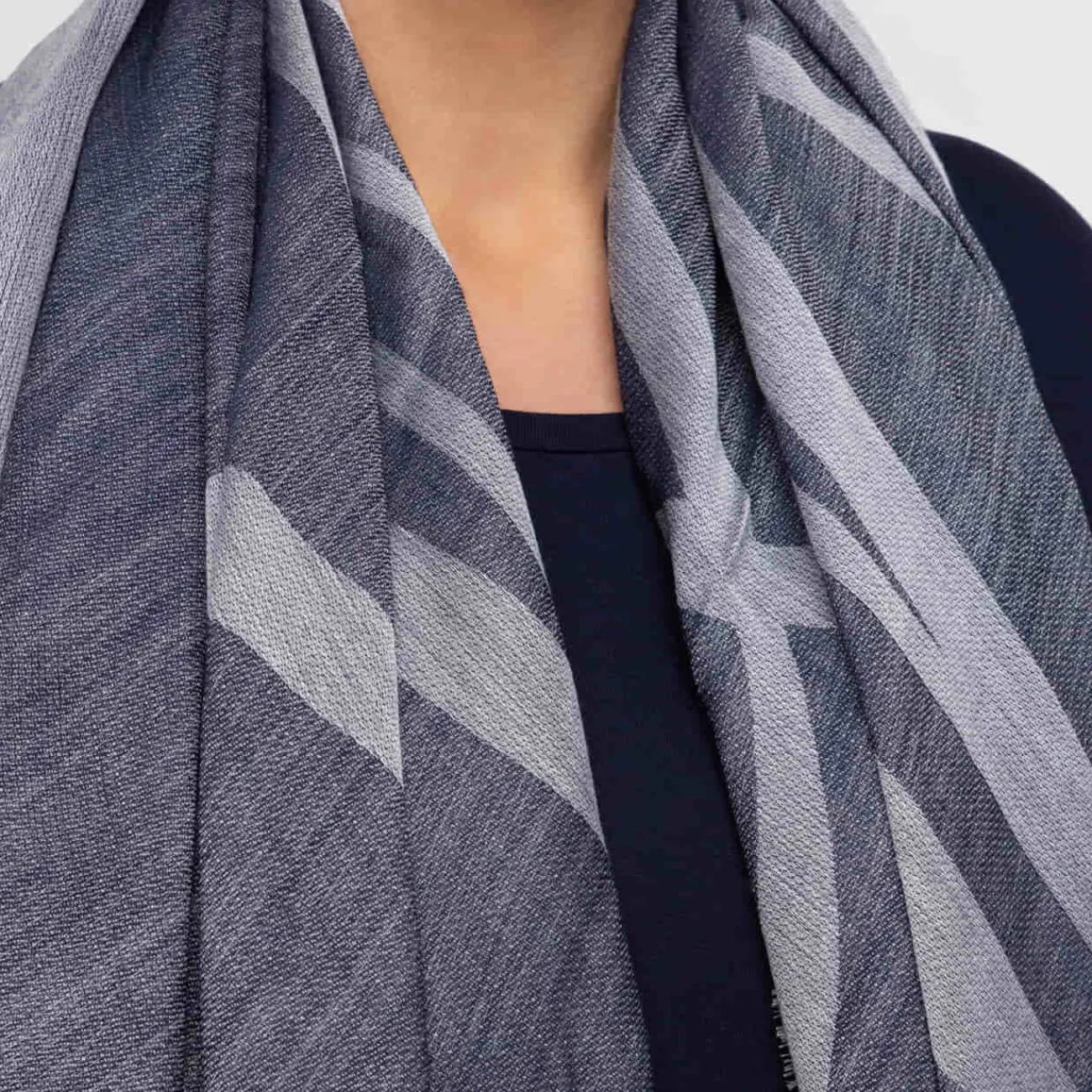 Outlet Marina Rinaldi Cashmere Blend Scarf Navy Silver