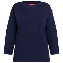 Best Marina Rinaldi Sport Marina Rinaldi Cotton Blend Knitted Tunic Navy