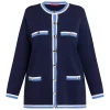 Online Marina Rinaldi Sport Marina Rinaldi Cotton Blend Cardigan Navy