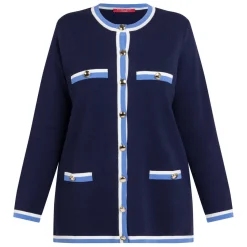 Online Marina Rinaldi Sport Marina Rinaldi Cotton Blend Cardigan Navy