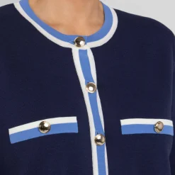 Online Marina Rinaldi Sport Marina Rinaldi Cotton Blend Cardigan Navy