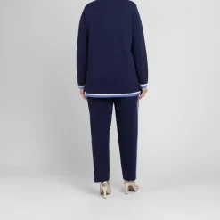Online Marina Rinaldi Sport Marina Rinaldi Cotton Blend Cardigan Navy