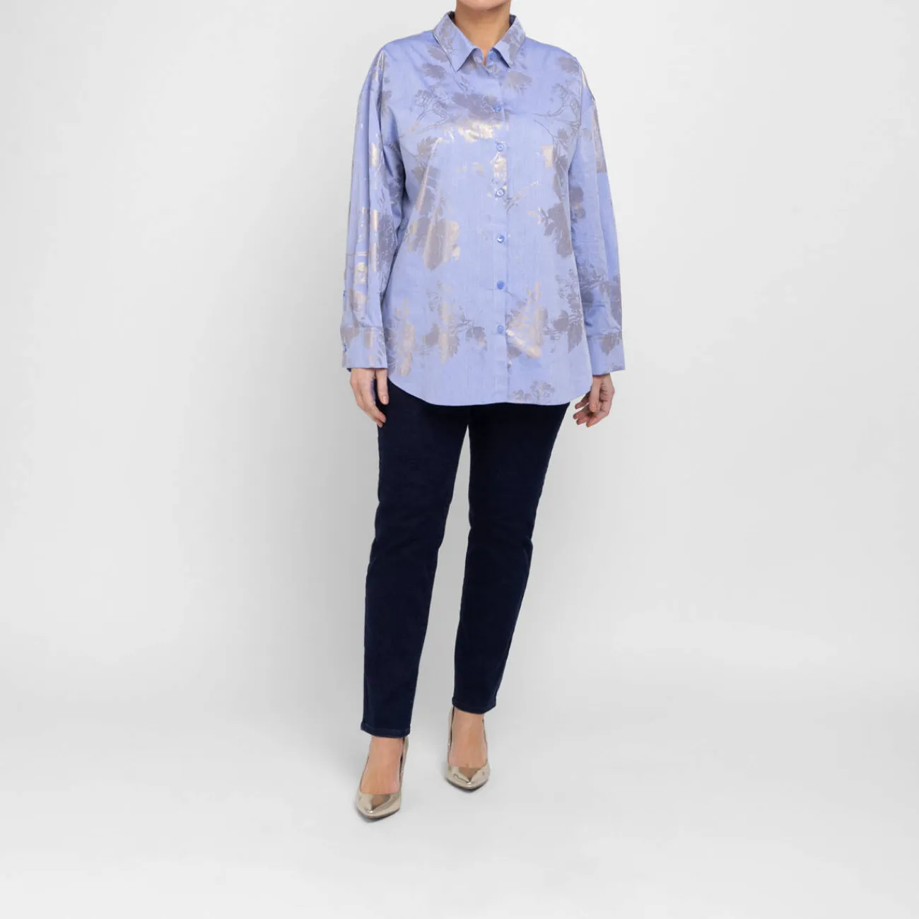 Outlet Marina Rinaldi Sport Marina Rinaldi Cotton Chambray Pale Blue