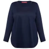 Clearance Marina Rinaldi Sport Marina Rinaldi Cotton Jersey T-Shirt Navy