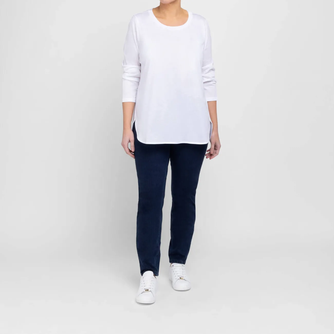 Fashion Marina Rinaldi Sport Marina Rinaldi Cotton Jersey T-Shirt White