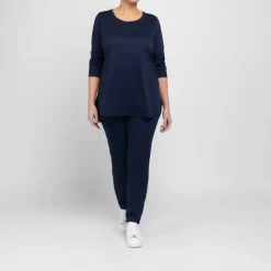 Clearance Marina Rinaldi Sport Marina Rinaldi Cotton Jersey T-Shirt Navy