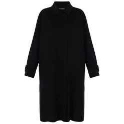 New Marina Rinaldi Double Face Wool Coat Black