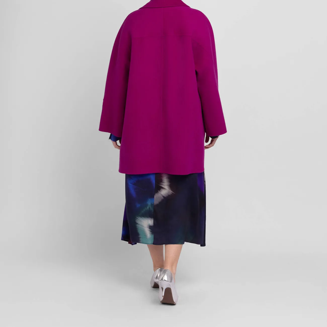 Online Marina Rinaldi Double Faced Wool Coat Cyclamen